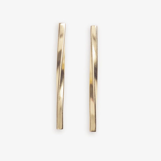 Millie Twisted Bar Drop Earrings Brass Earrings