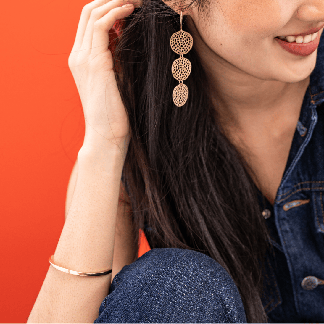 Millie Twisted Bar Thin Cuff Bracelet Brass Bracelet