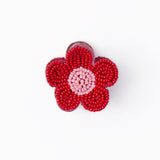 Molly Flower Beaded Hair Claw Clip Red + Pink Claw