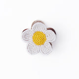 Molly Flower Beaded Hair Claw Clip White + Yellow Claw