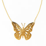 Monica Butterfly Pendant Necklace Brass Pendant