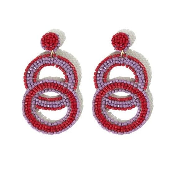 Monica Color Block Earrings Red Earrings