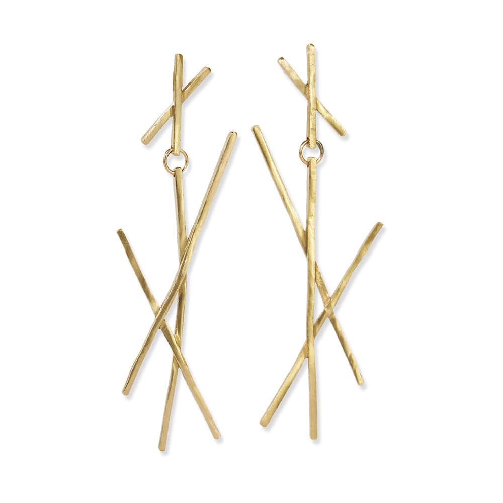 Mya Stick Cluster Dangle Earrings Brass Earrings