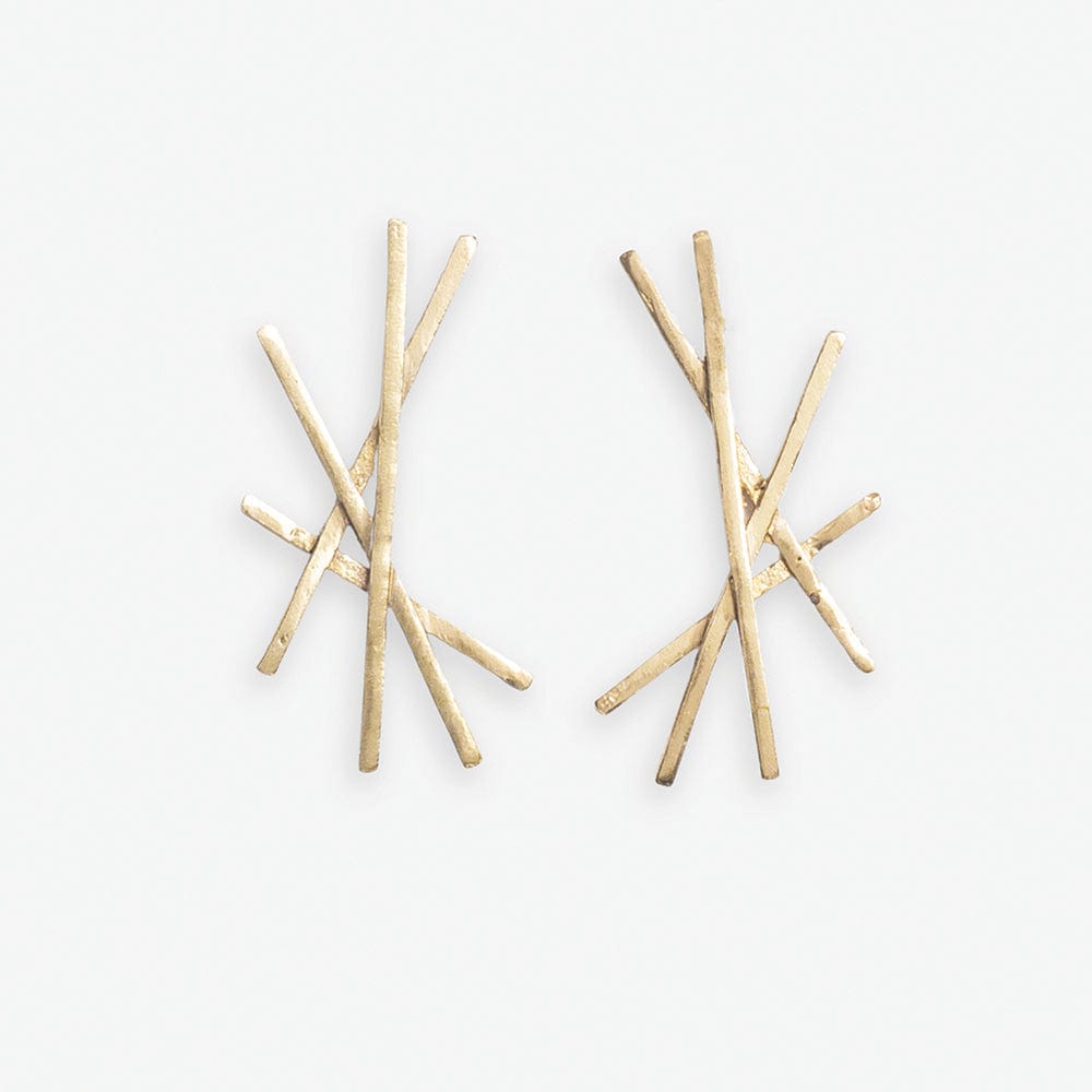 Mya Stick Cluster Post Earrings Brass Earrings