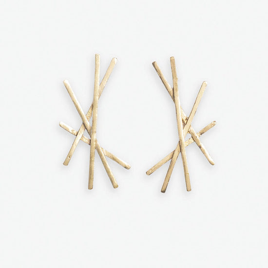 Mya Stick Cluster Post Earrings Brass Earrings