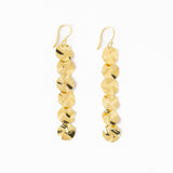 Mya Wavy Disc Drop Earrings Brass Drop