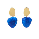 Nina Resin Gold Post Drops Blue Drop