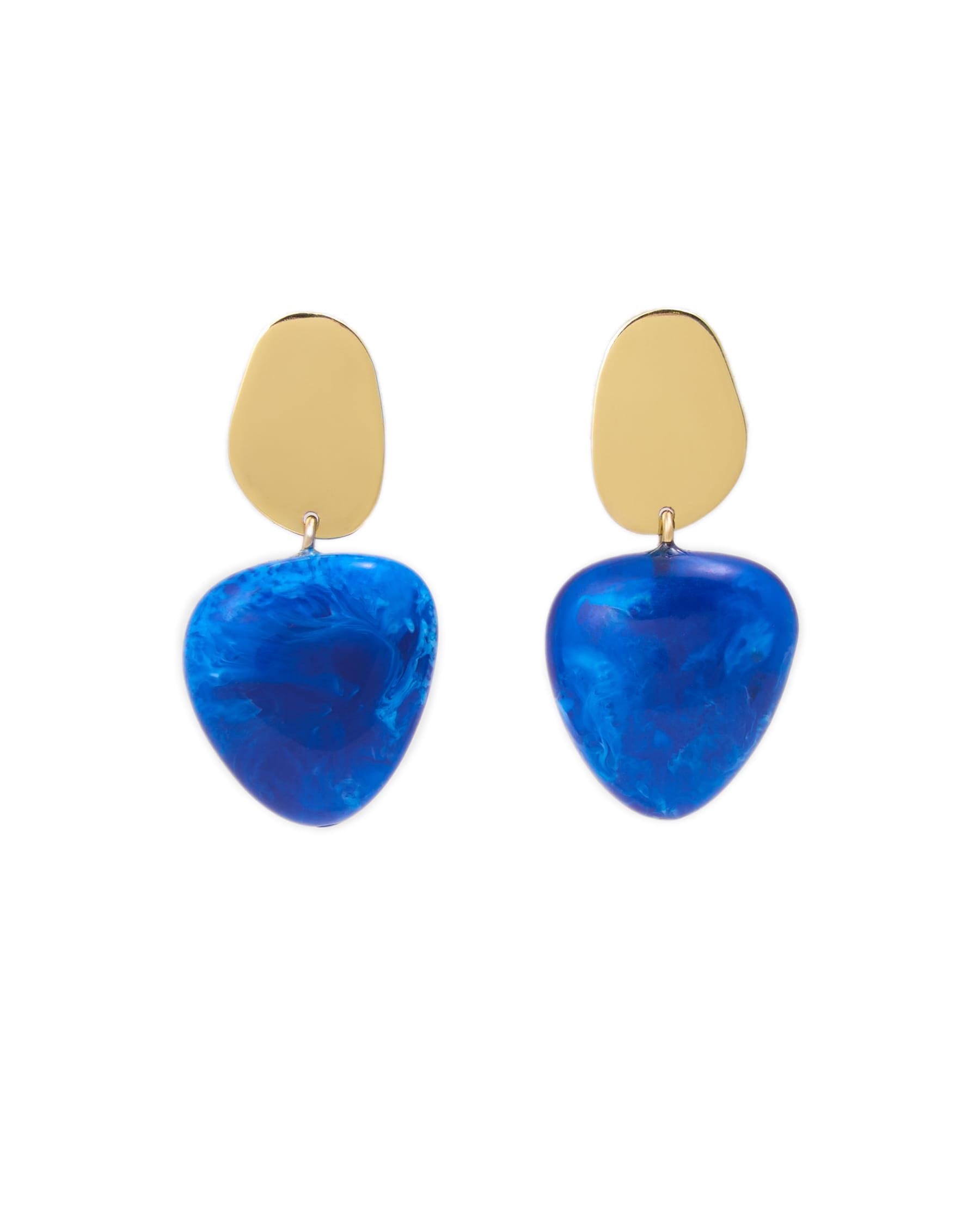 Nina Resin Gold Post Drops Blue Drop