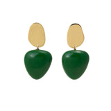 Nina Resin Gold Post Drops Green Drop