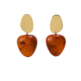 Nina Resin Gold Post Drops Tortoise Drop