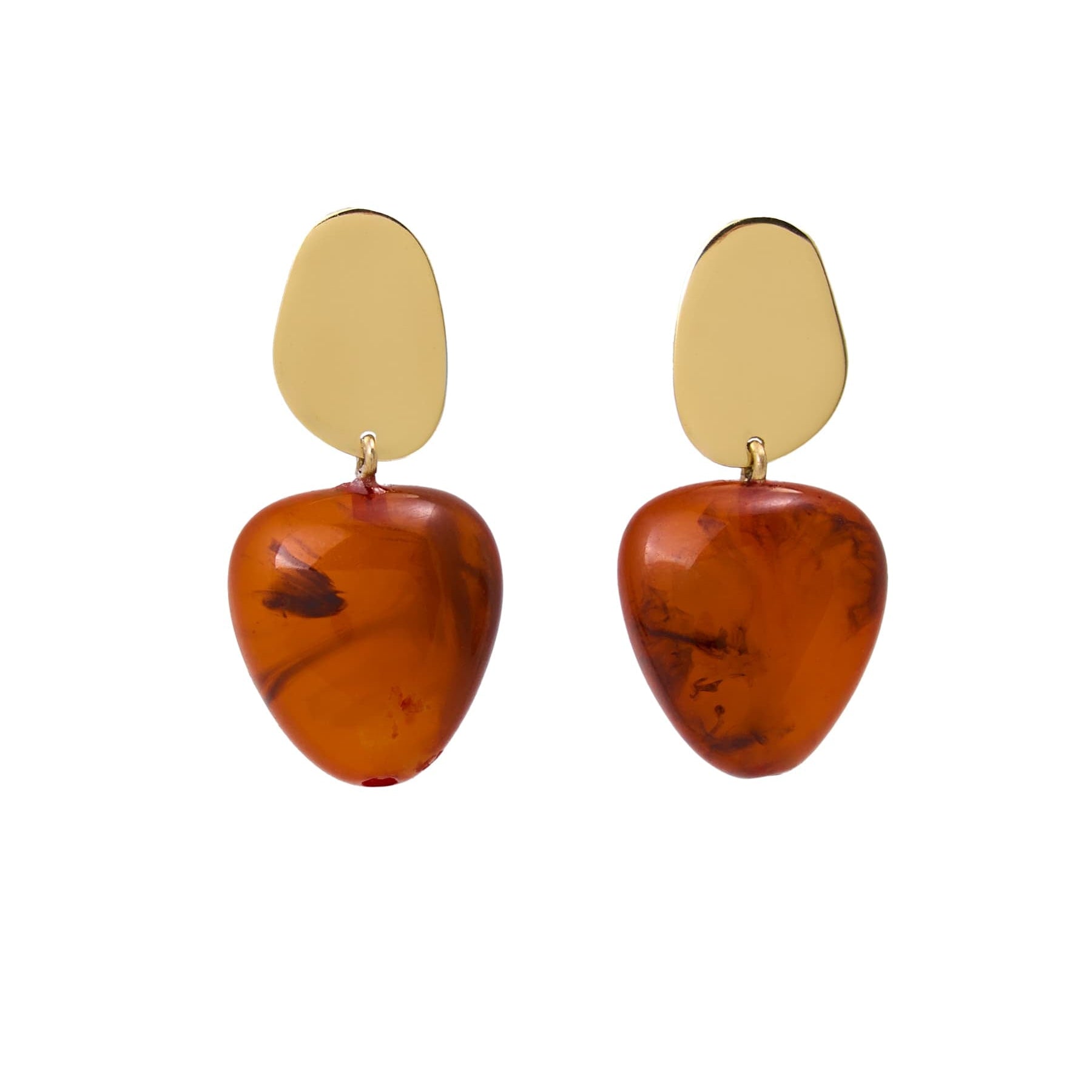 Nina Resin Gold Post Drops Tortoise Drop