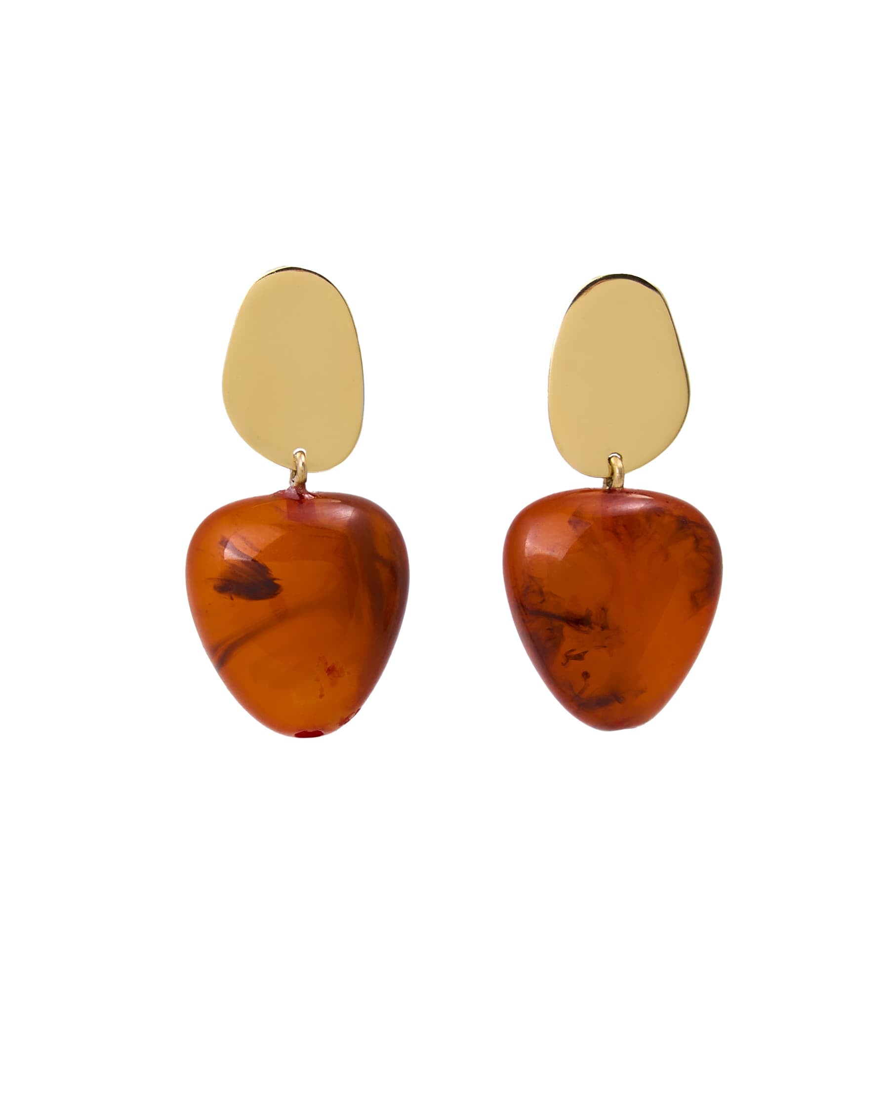 Nina Resin Gold Post Drops Tortoise Drop
