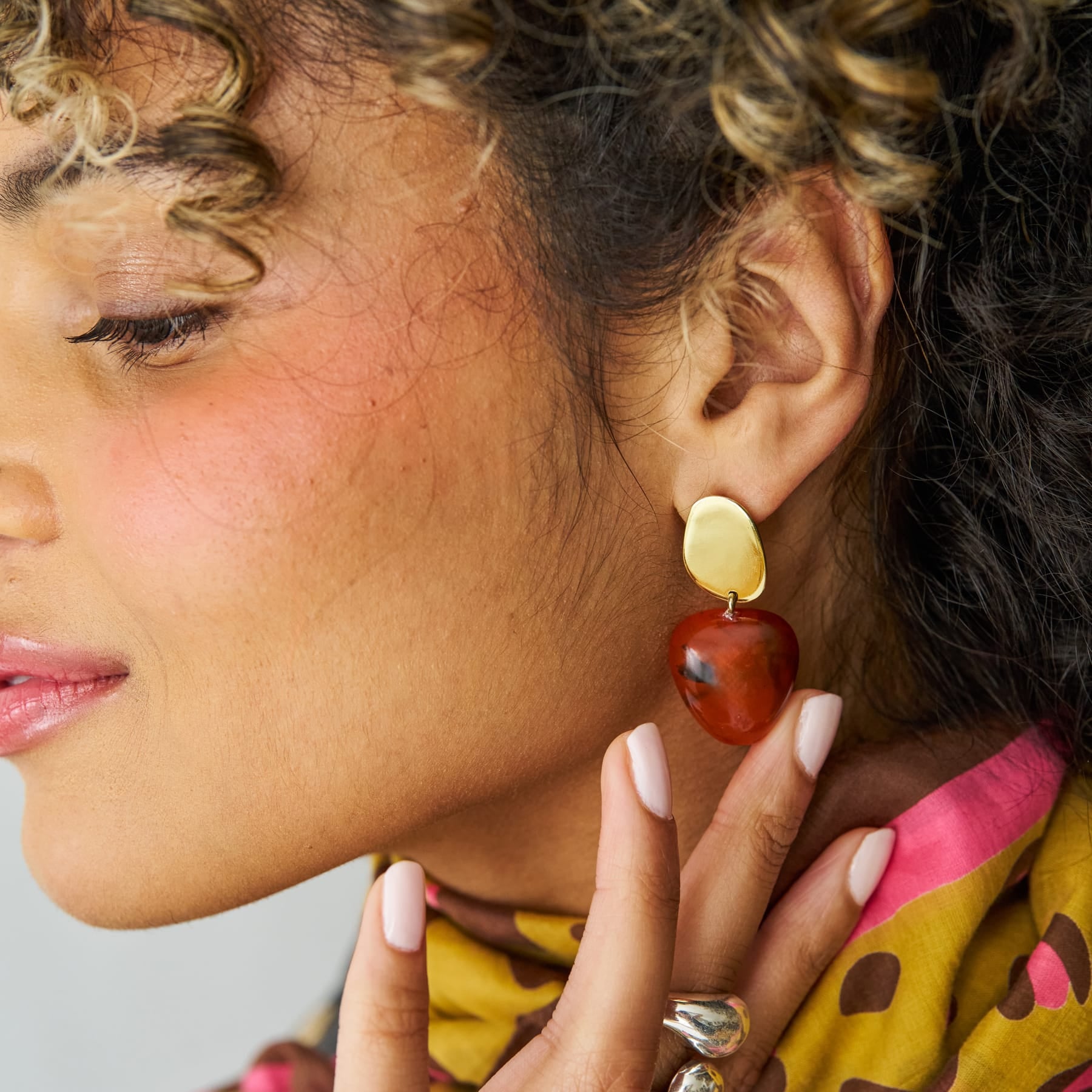 Nina Resin Gold Post Drops Tortoise Drop
