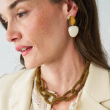 Nina Resin Gold Post Drops White Drop