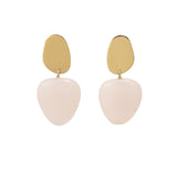 Nina Resin Gold Post Drops White Drop