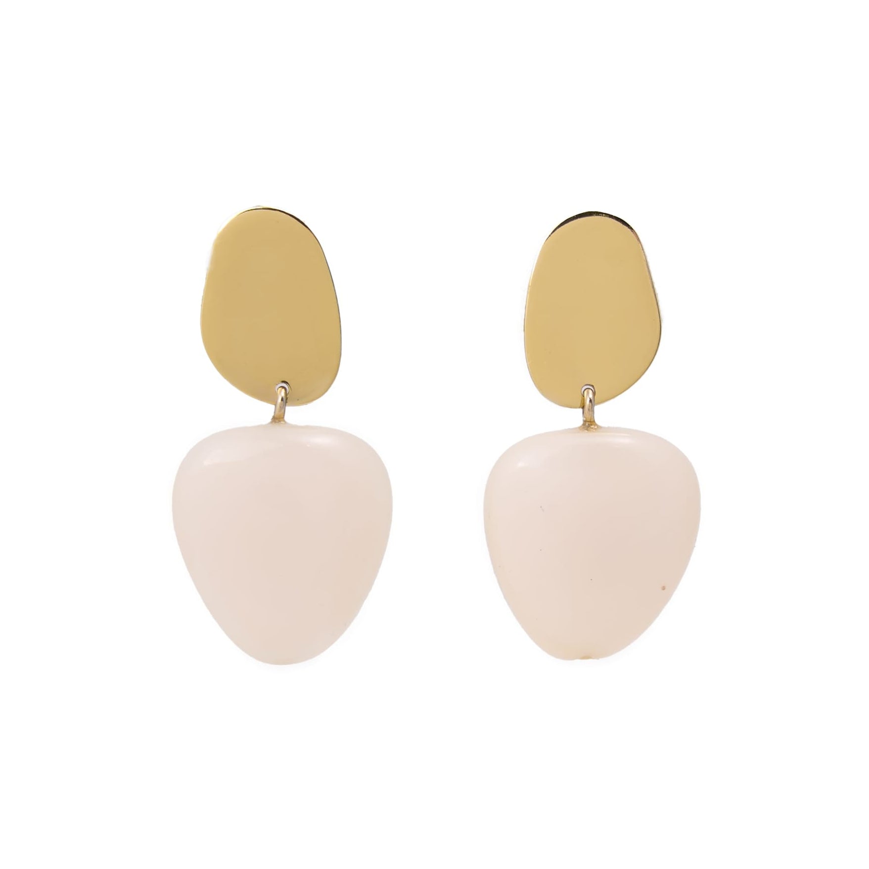 Nina Resin Gold Post Drops White Drop