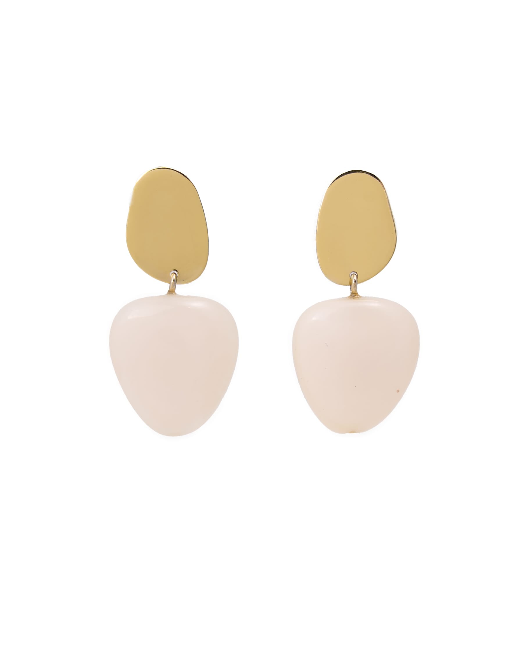 Nina Resin Gold Post Drops White Drop