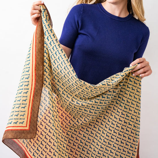 Olivia Square Scarf Boot Print Scarf