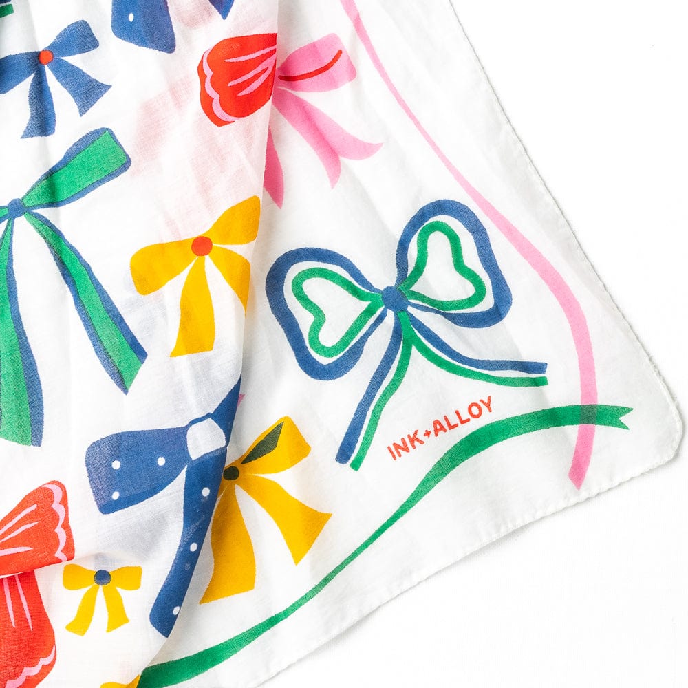 Olivia Square Scarf Bow Print Scarf