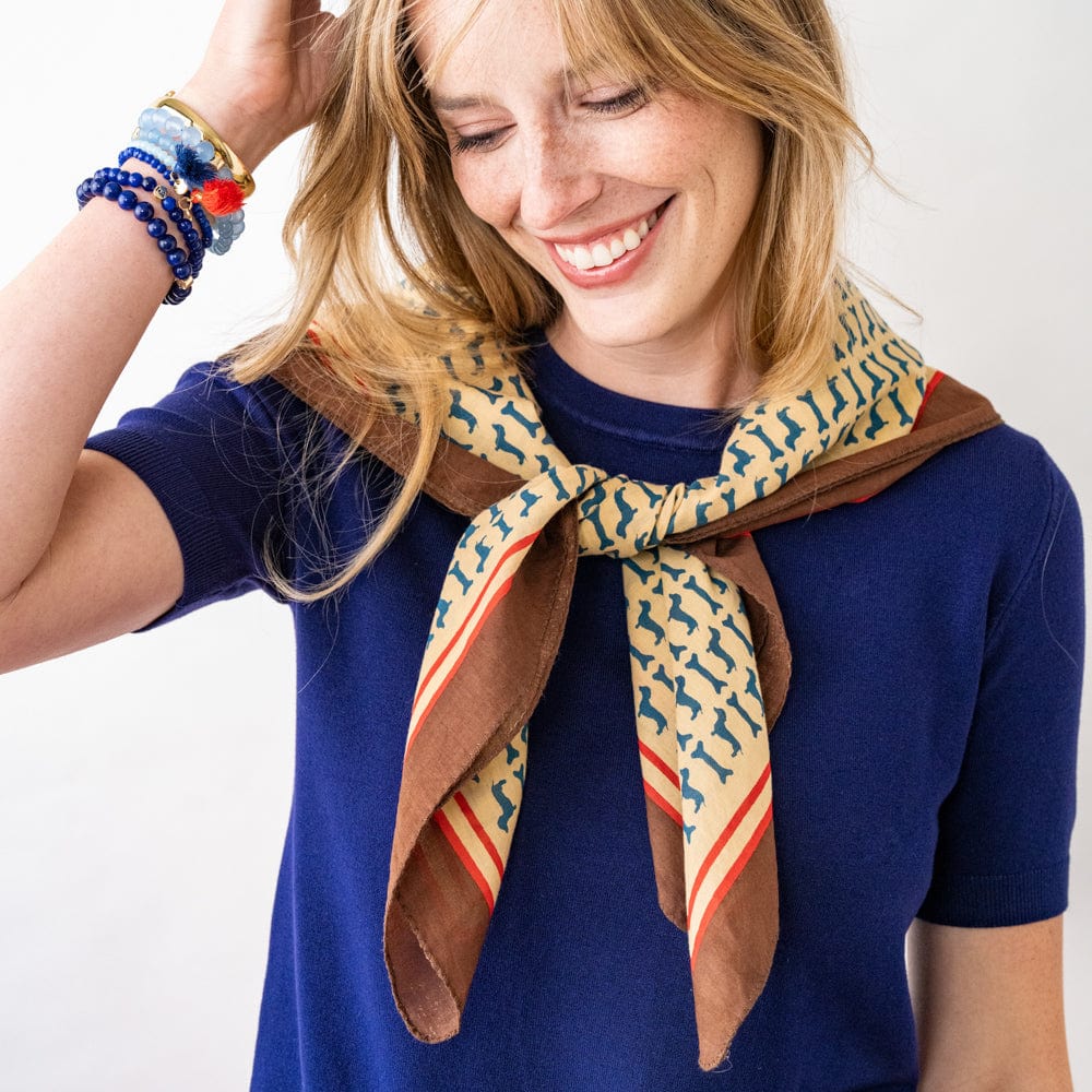 Olivia Square Scarf Dachshund Print Scarf