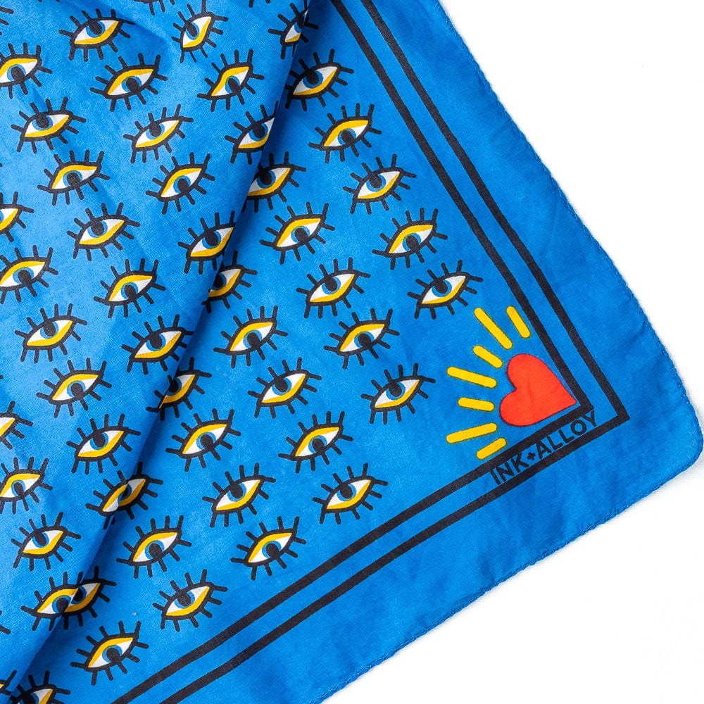 Olivia Square Scarf Evil Eye Print Scarf