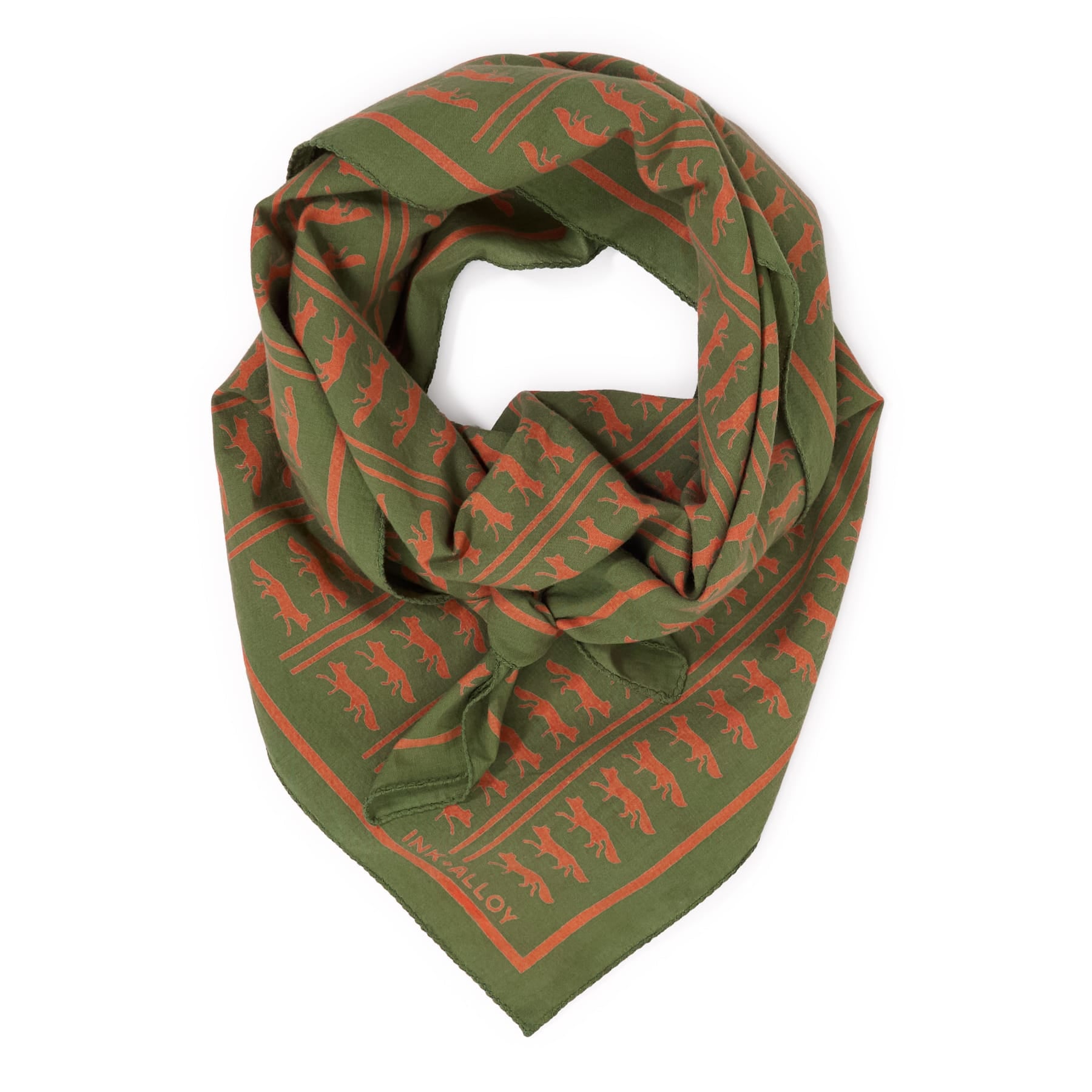 Olivia Square Scarf Fox Print 36x36 Scarf