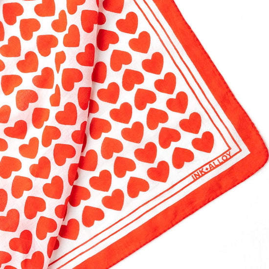 Olivia Square Scarf Heart Print Scarf
