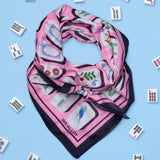 Olivia Square Scarf Mahjong Print 36x36 Scarf