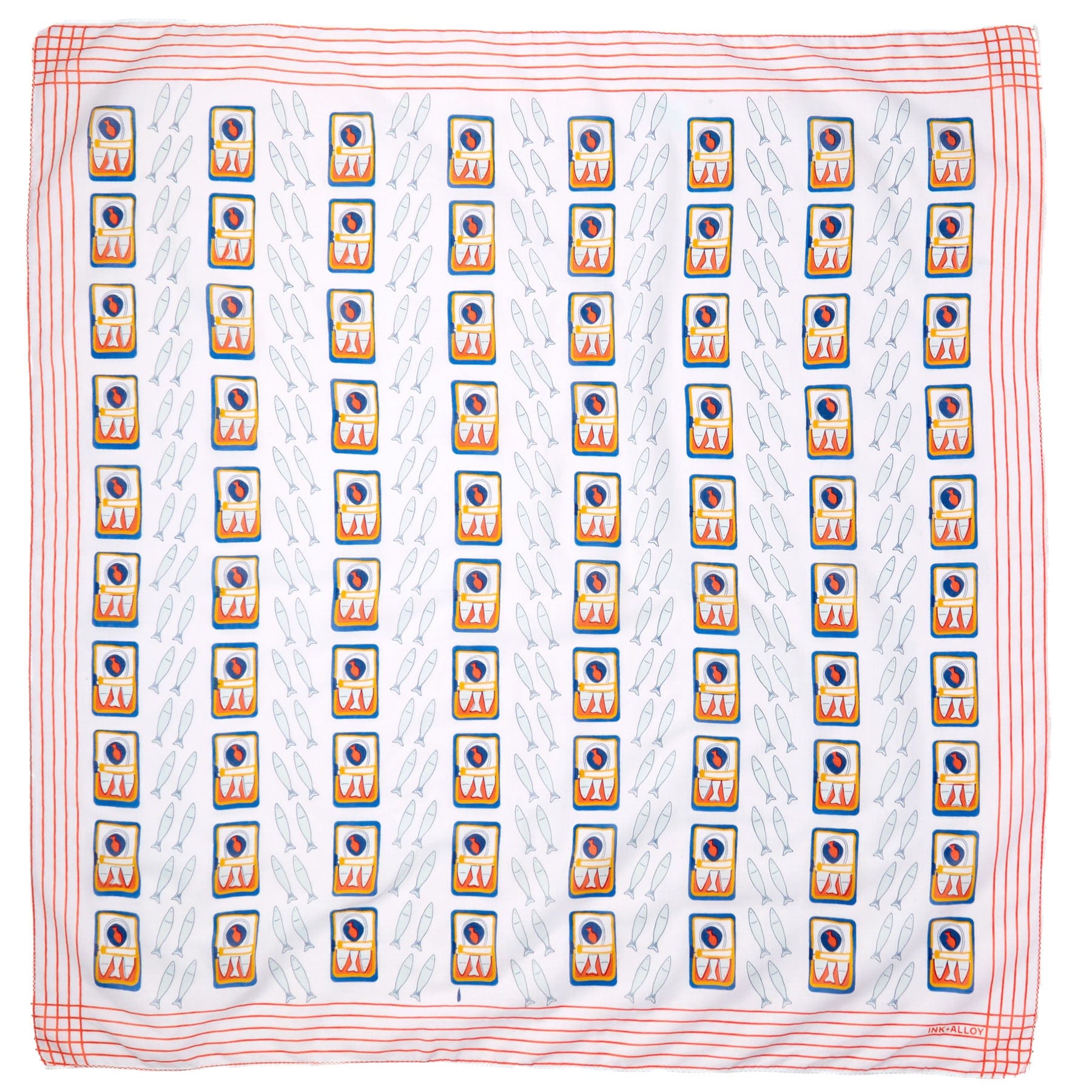 Olivia Square Scarf Sardine Print Scarf