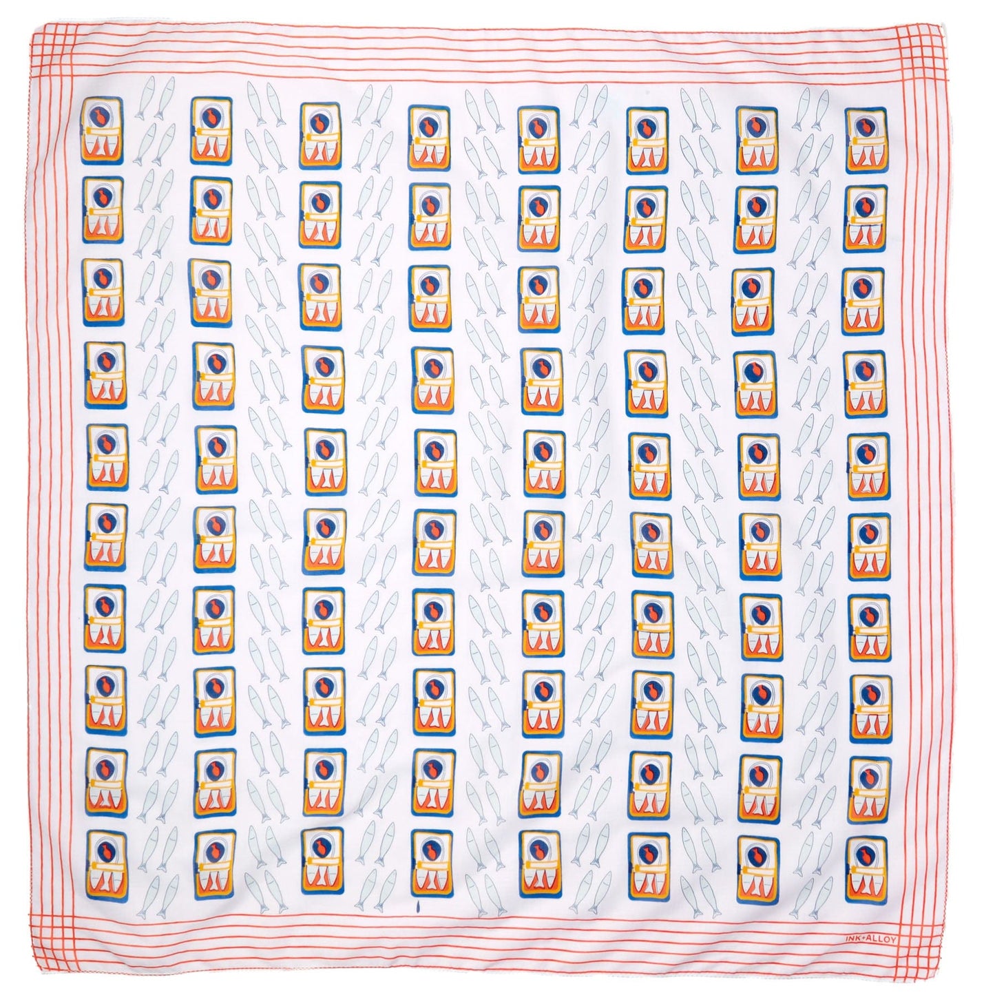 Olivia Square Scarf Sardine Print Scarf