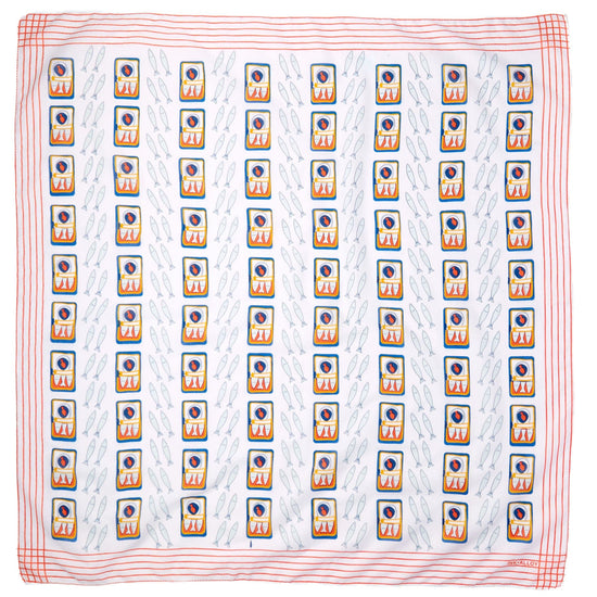Olivia Square Scarf Sardine Print Scarf