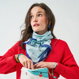 Olivia Square Scarf Skier Print 36x36 Scarf