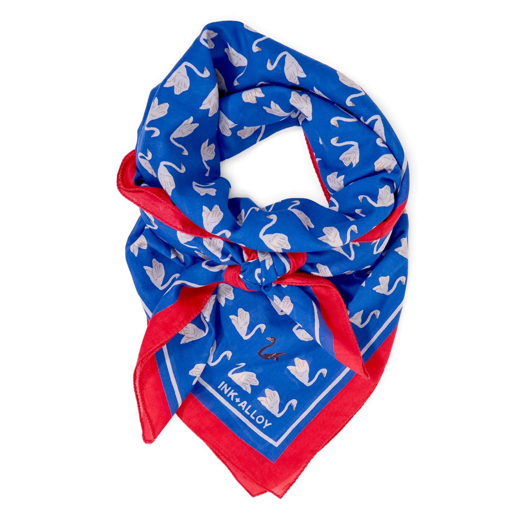 Olivia Square Scarf Swan Print 36x36 Scarf