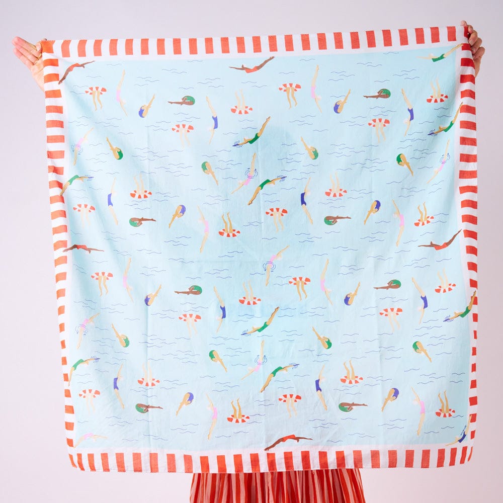 Olivia Square Scarf Swimmer Print Scarf