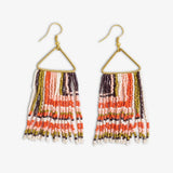 Paige Ascending Blocks Beaded Fringe Earrings Jaipur