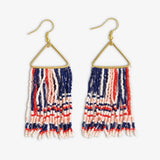 Paige Ascending Blocks Beaded Fringe Earrings St. Tropez