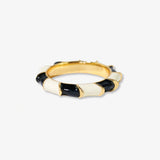 Paisley Twisted Coloblock Enamel Ring Black/White Black/White- Size 7 RING
