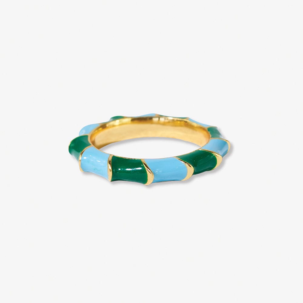 Paisley Twisted Coloblock Enamel Ring Green/Light Blue Green/Light Blue- Size 7 RING