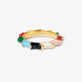 Paisley Twisted Coloblock Enamel Ring Multi-Color Multi-Color- Size 7 RING