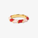 Paisley Twisted Coloblock Enamel Ring Red/Blush Red/Blush- Size 7 RING