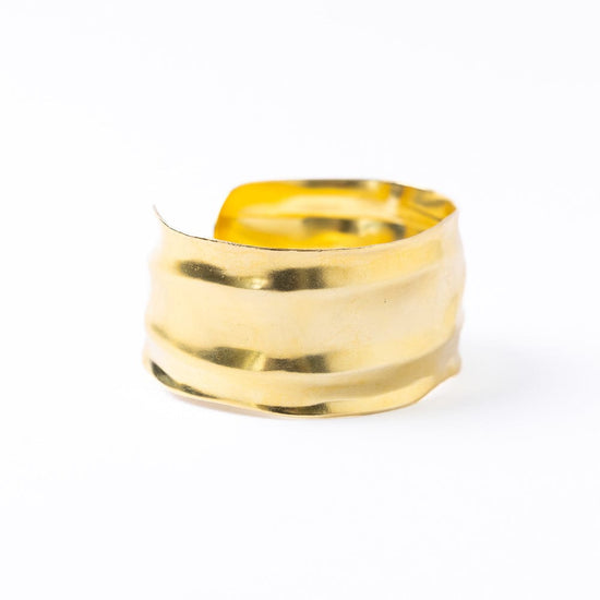 Paloma Large Wavy Cuff Bracelet Brass Cuff