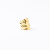 Paloma Large Wavy Ring Brass - Adjustable Size Ring