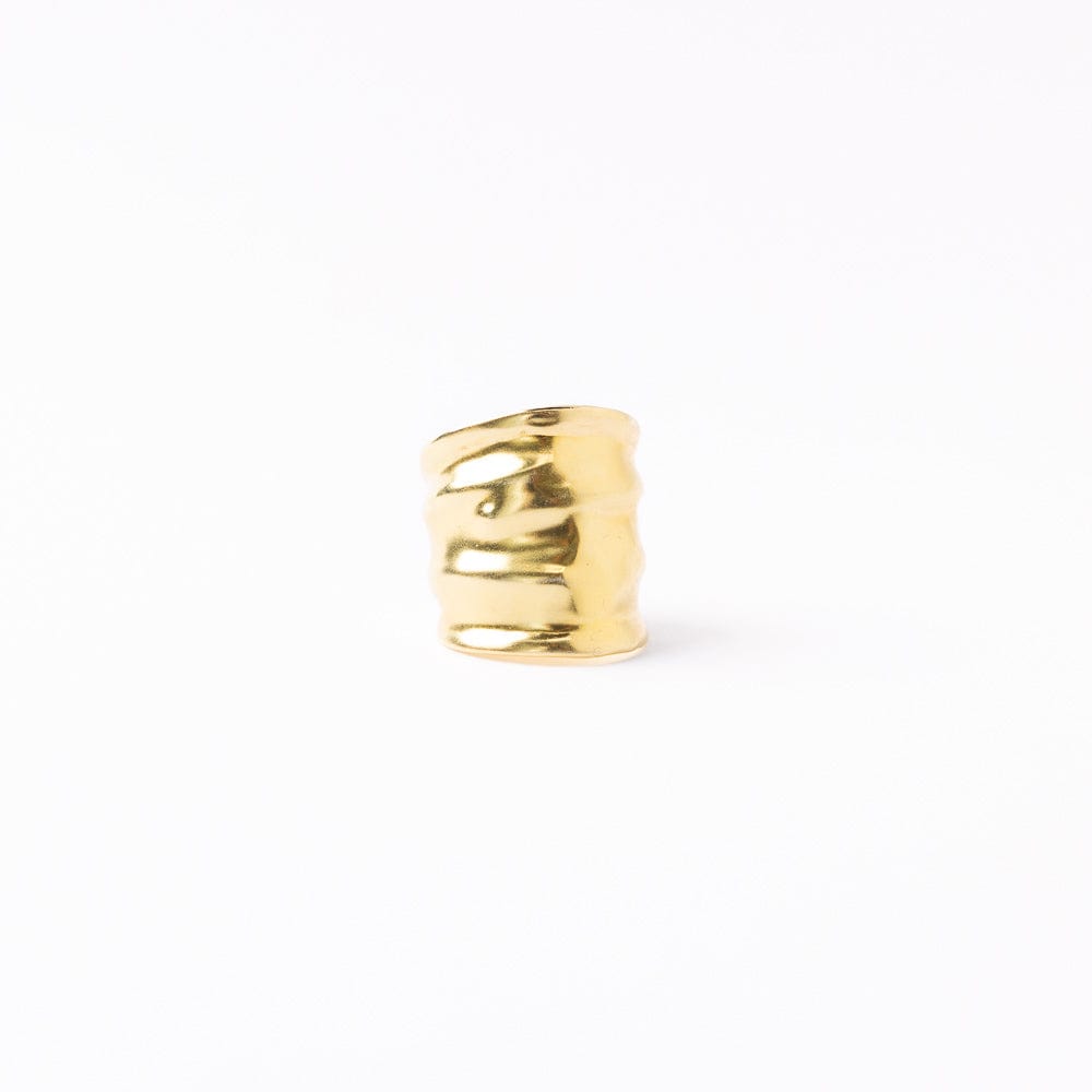 Paloma Large Wavy Ring Brass - Adjustable Size Ring