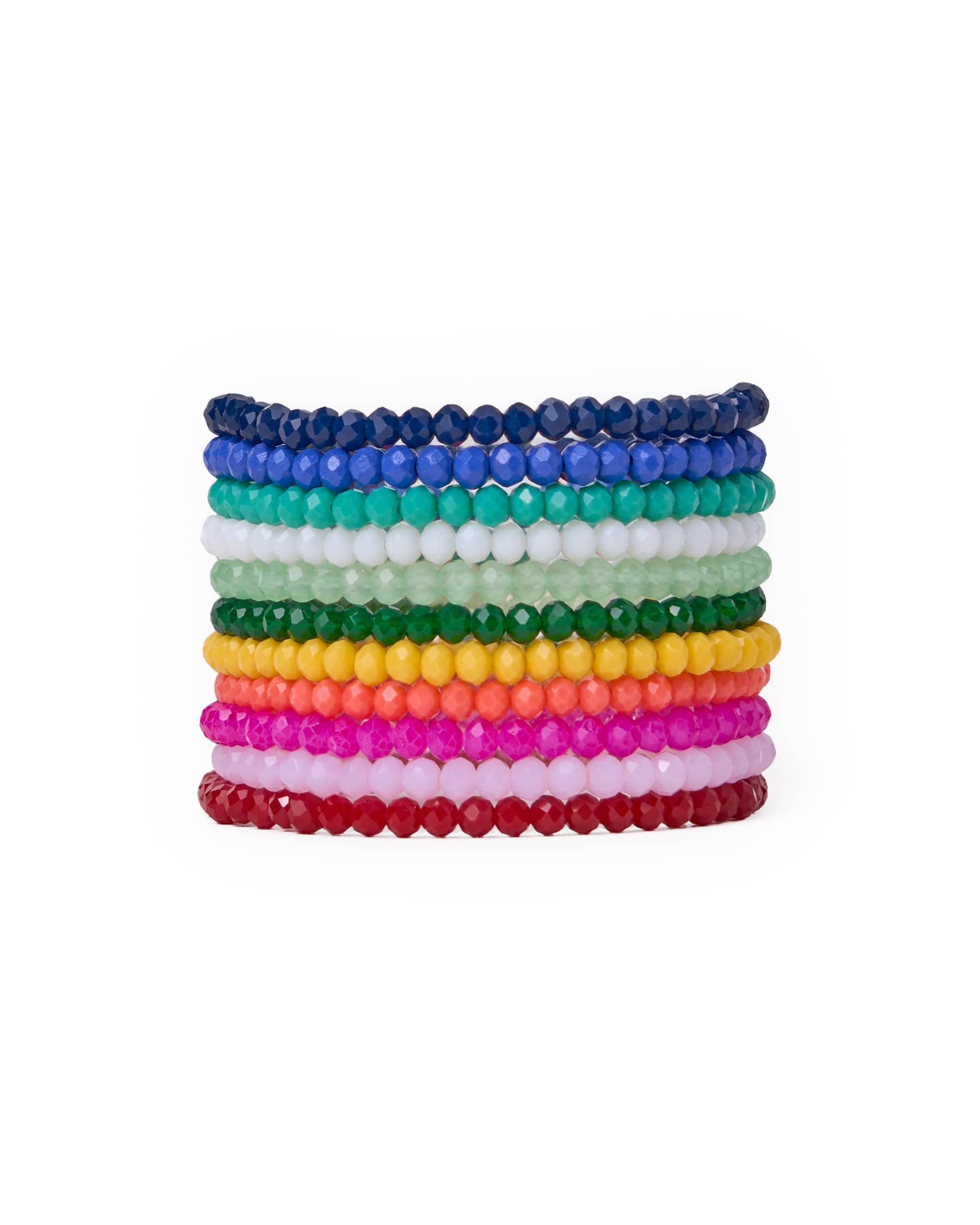 Patsy Crystal Stretch Bracelet Stack Set of 11 Rainbow Bracelet