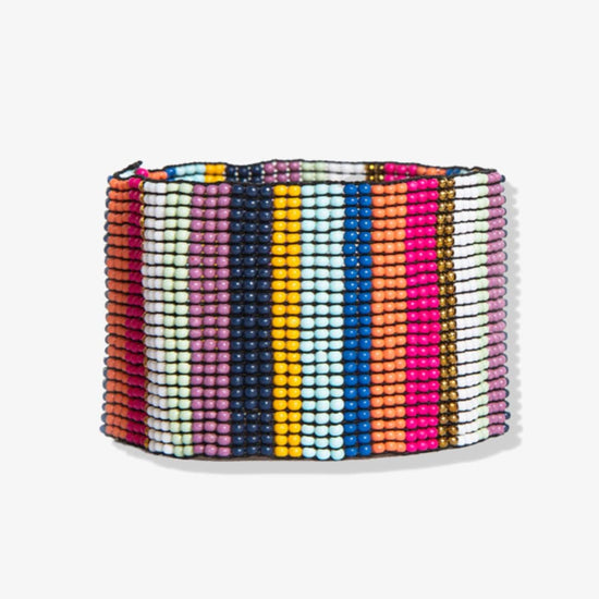 Penelope Vertical Stripe Beaded Stretch Bracelet Multicolor Bracelet