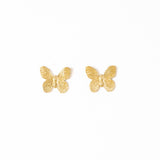 Phoebe Butterfly Post Earrings Brass Statement