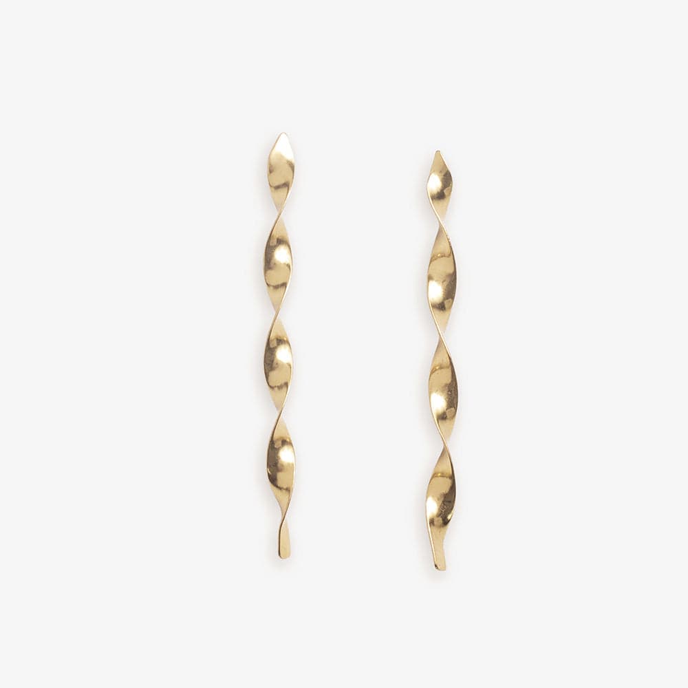 Piper Twisted Ribbon Drop Earrings Brass DROP