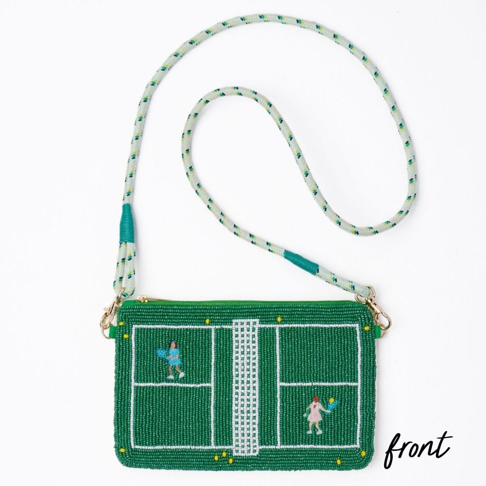 PREORDER - Leila Tennis Seed Bead Clutch With Strap Bag