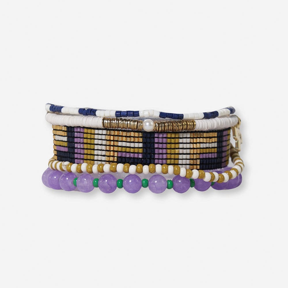 Purple Haze Mixed Bracelet Stack Of 5 Bracelet