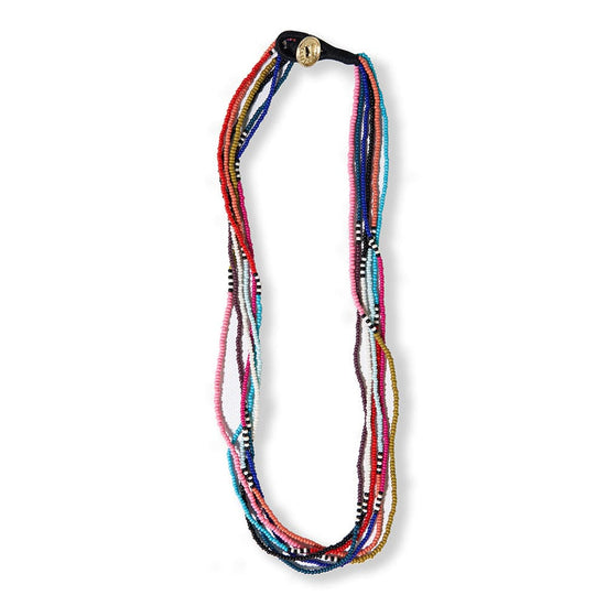 Quinn Stripe and Color Block Beaded Necklace Multicolor Necklace